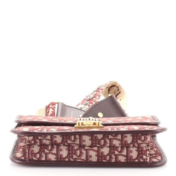 Christian Dior Dioraddict Flap Bag with Strap Oblique Canvas Medium Red - Picture 5 of 7